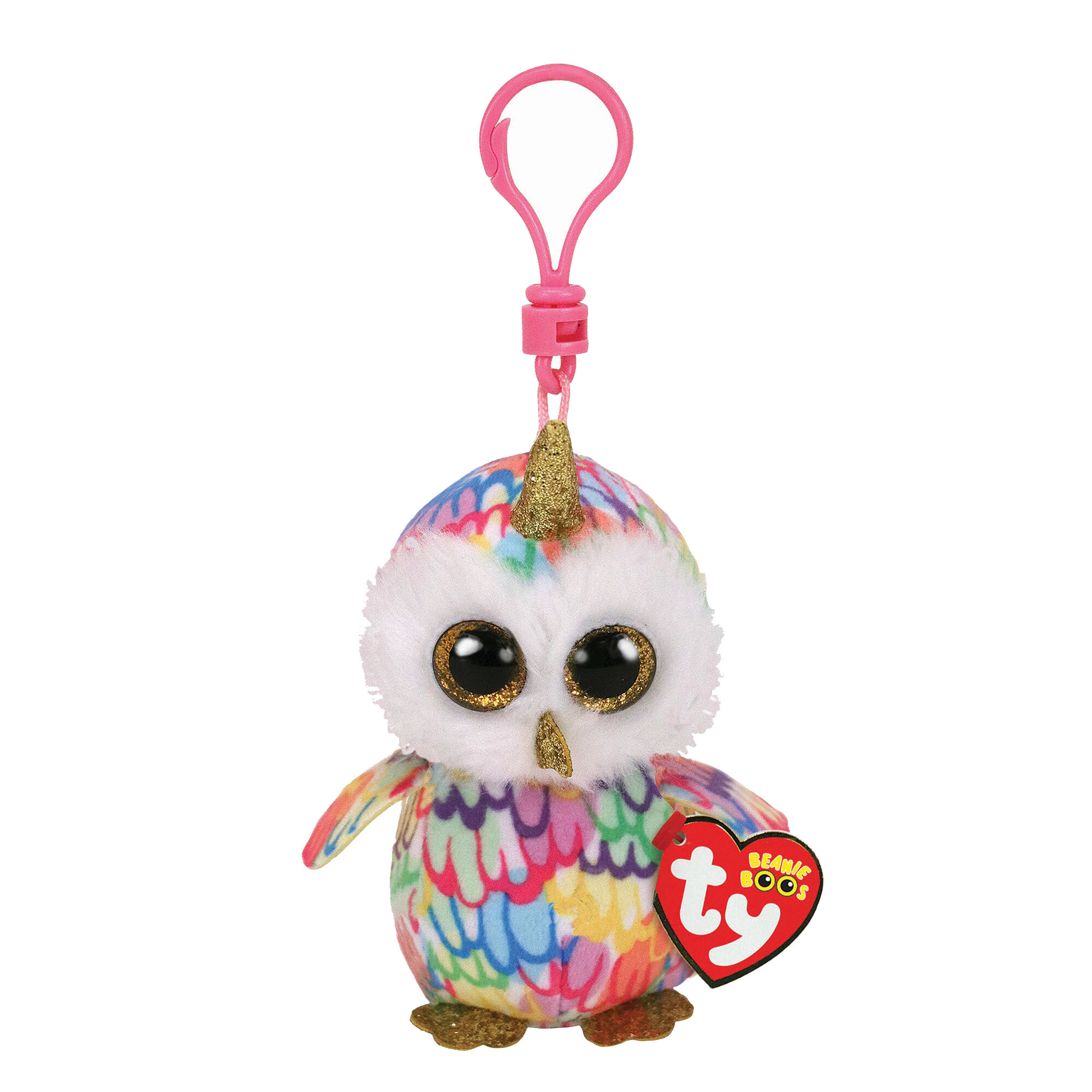 Ty Beanie Boo Enchanted the Unicorn Owl Keyring Clip