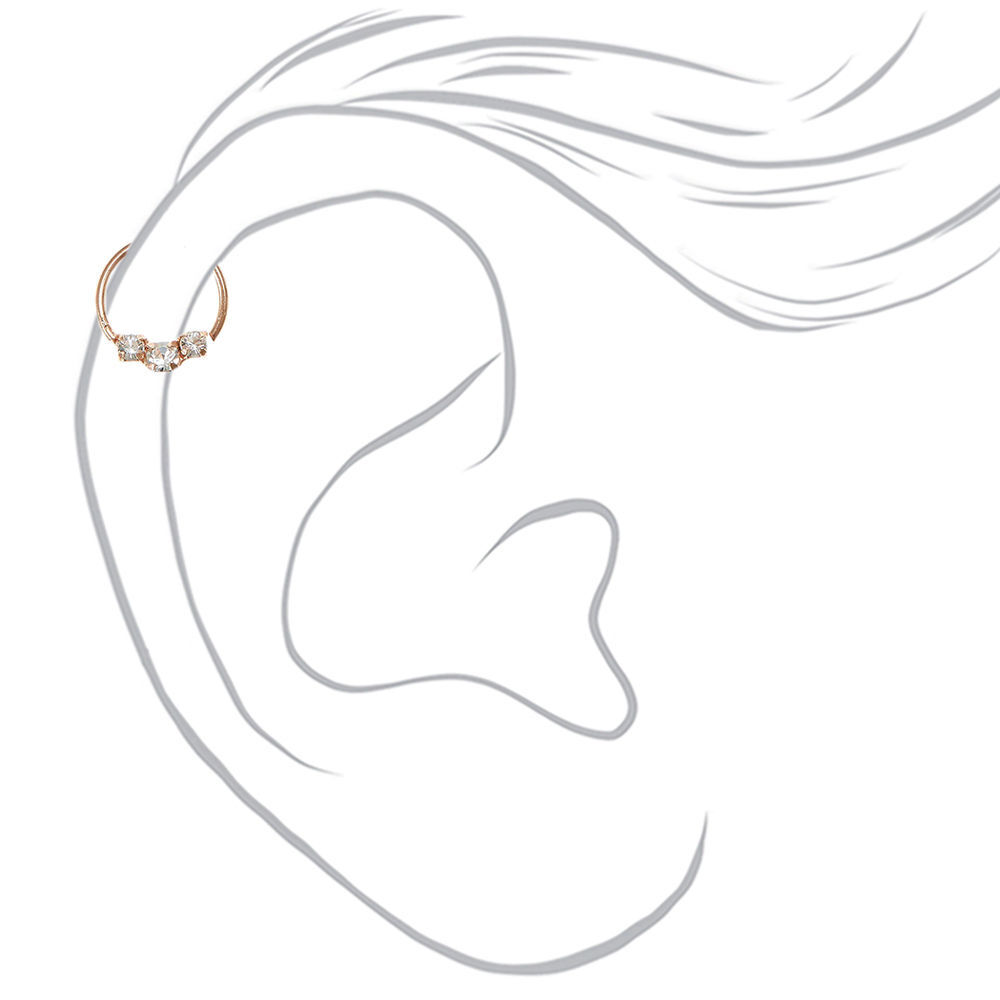 Sterling Silver Rose Gold Cartilage Hoop Ring Claire s US
