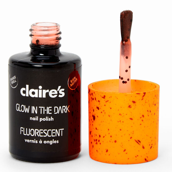 Glow in The Dark Speckled Nail Polish - Fluorescent Orange,