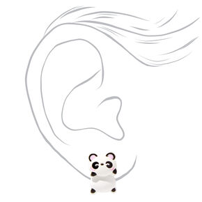 White Panda Front &amp; Back Earrings,