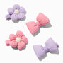 Claire&#39;s Club Puffy Daisy &amp; Bow Hair Clips - 4 Pack,