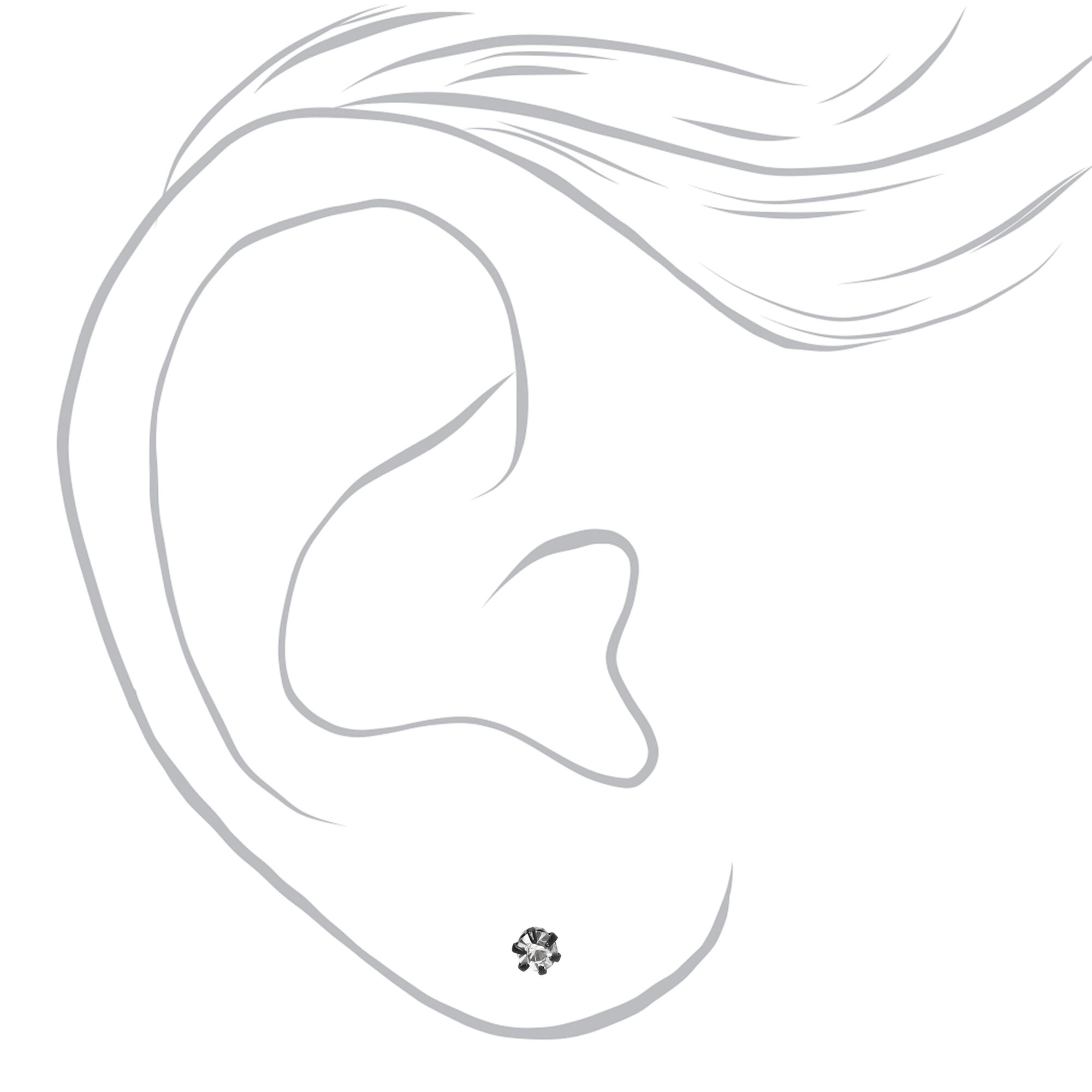 Mixed Metal 6MM Round Magnetic Stud Earrings - 9 Pack,