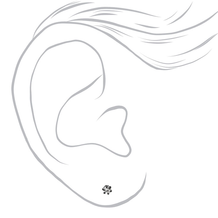 Mixed Metal 6MM Round Magnetic Stud Earrings - 9 Pack,