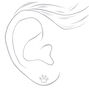 Sterling Silver Cubic Zirconia Paw Print Stud Earrings,