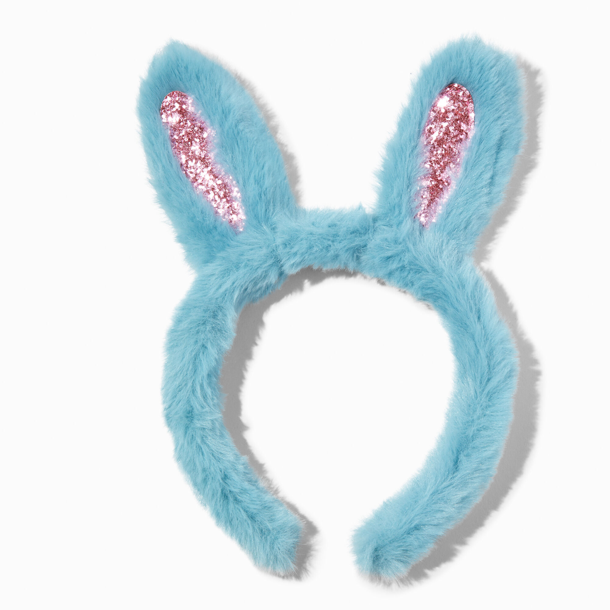 View Claires Club Plush Bunny Ear Headband Blue information