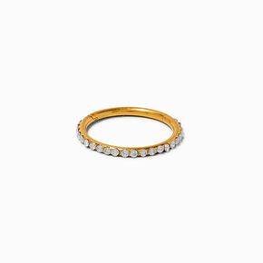 Gold-tone Stainless Steel Cubic Zirconia 16G Conch Hoop Earring,