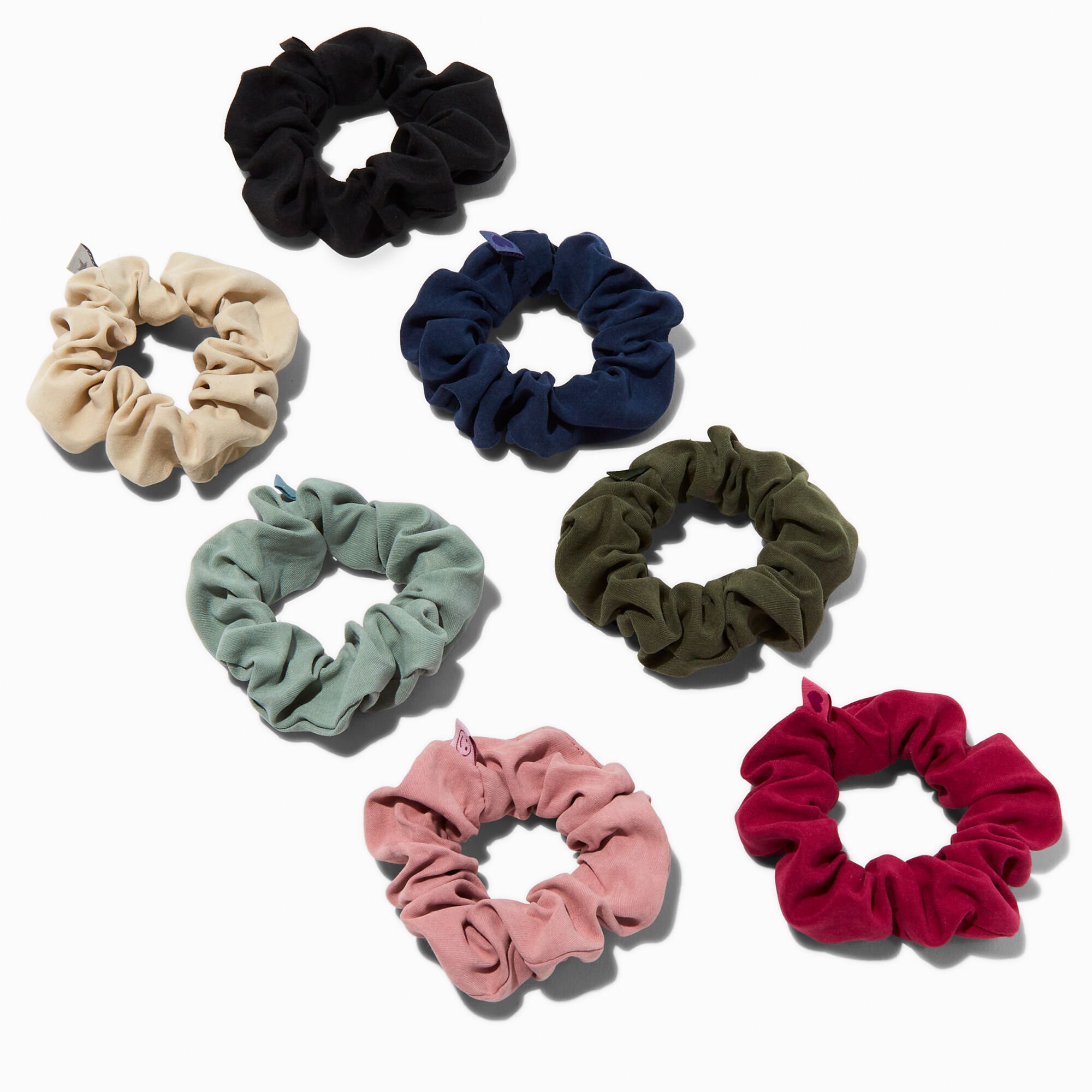 Fall Tonal Skinny Athletic Hair Scrunchies - 7 Pack,