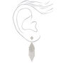 Silver Rhinestone 3&quot; Cascade Drop Earrings,