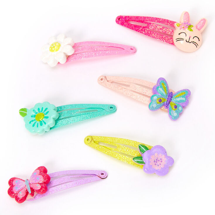 Claire&#39;s Club Glitter Spring Hair Clips - 6 Pack,