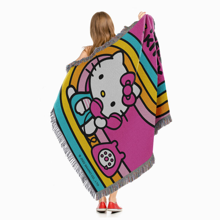 Hello Kitty&reg; Let&#39;s Chat Woven Tapestry Throw Blanket &#40;ds&#41;,