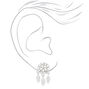 Silver-tone Crystal Dreamcatcher Stud Earrings,