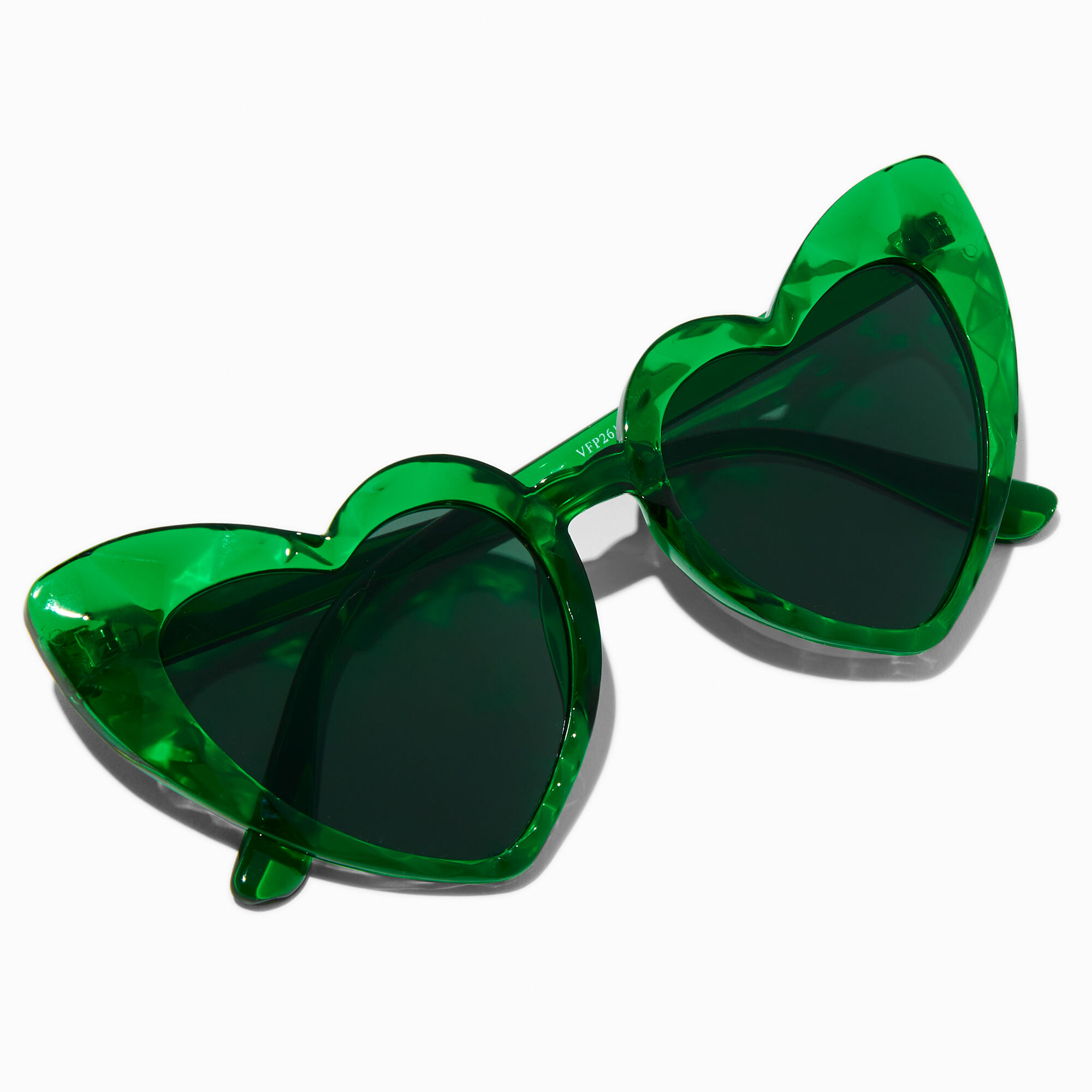 Green Beveled Heart Sunglasses Claire s US