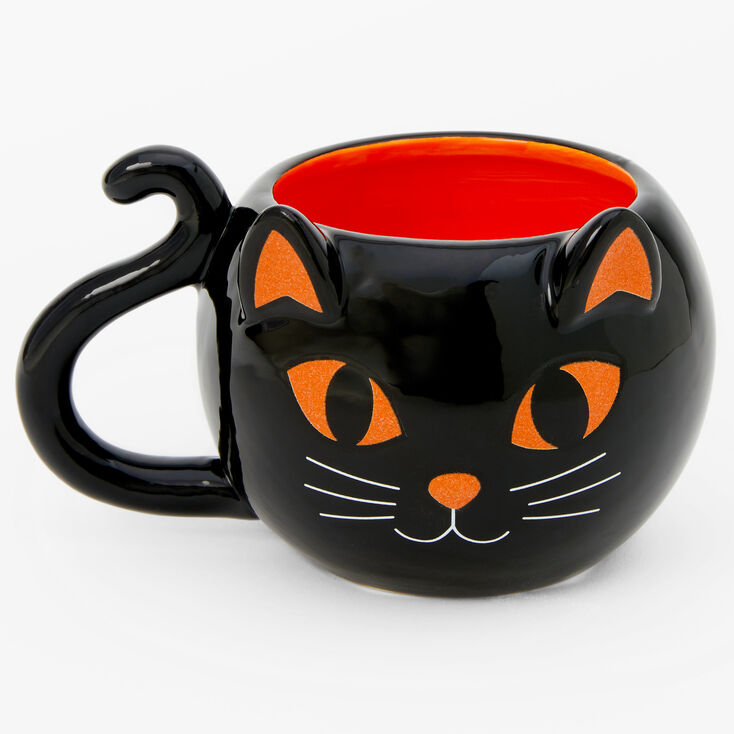 Mug &agrave; caf&eacute; chat noir d&rsquo;Halloween - Noir,