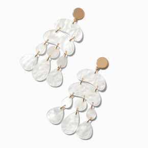 Pearlized Abstract Chandelier Drop Earrings,