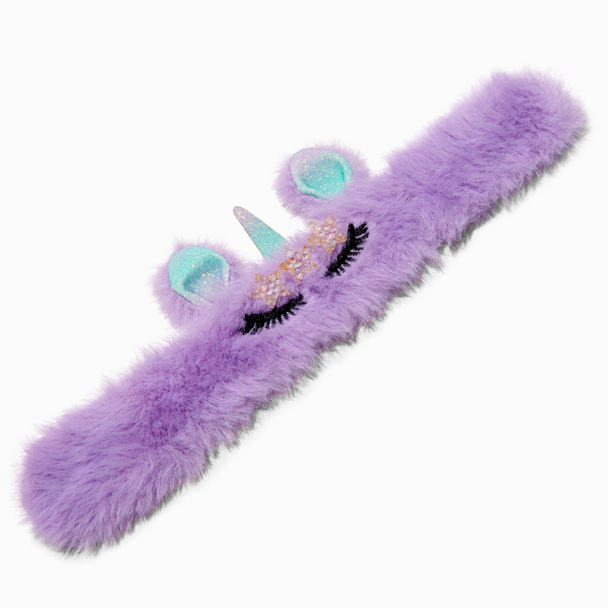 View Claires Furry Unicorn Slap Bracelet Purple information