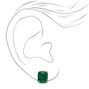 Gold Jewel Stud Earrings - Emerald,