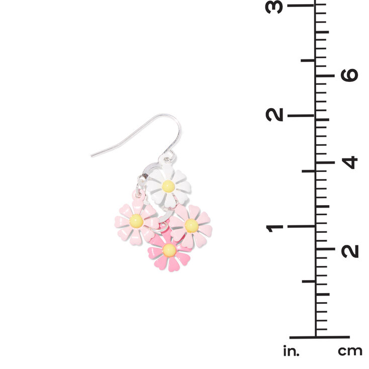 Pink 1.5&quot; Daisy Drop Earrings,