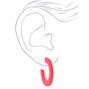 40MM Double-Color Resin Hoop Earrings - Pink,