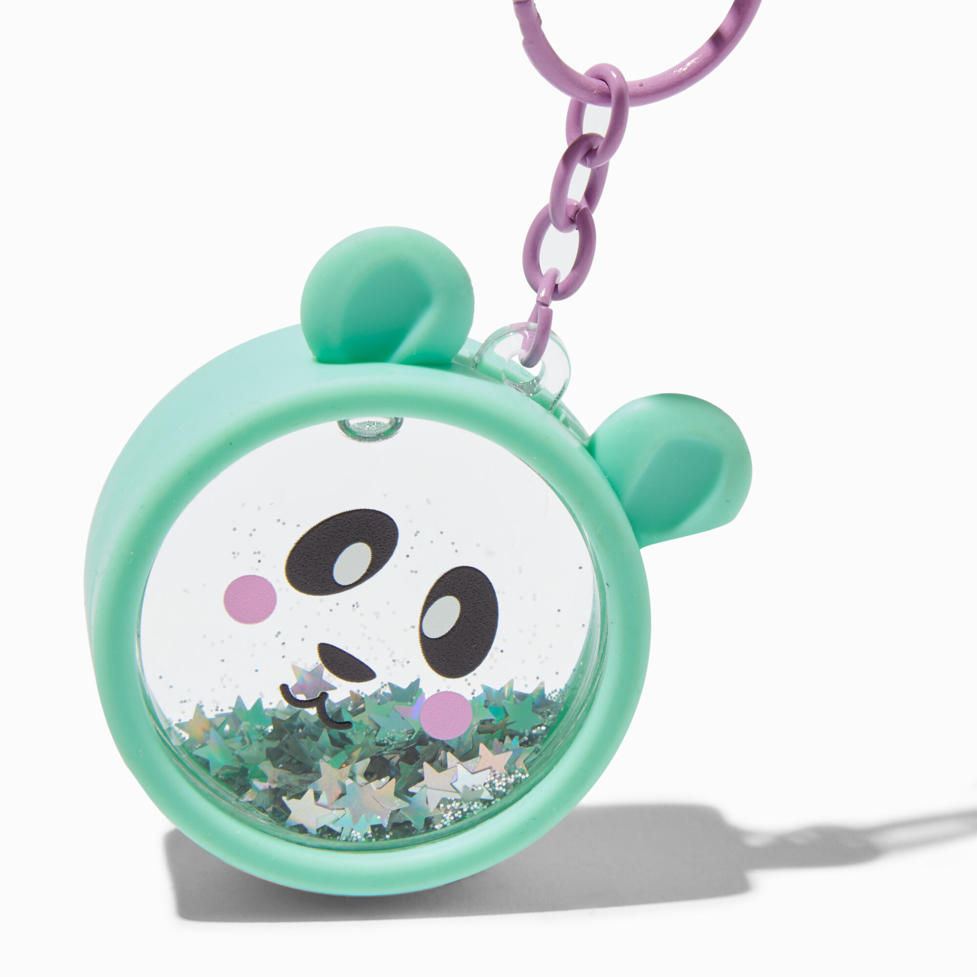 Bear Head Water-Filled Glitter Keychain