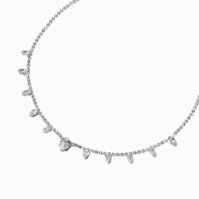 Silver-tone Cubic Zirconia Jasmine Choker Necklace,