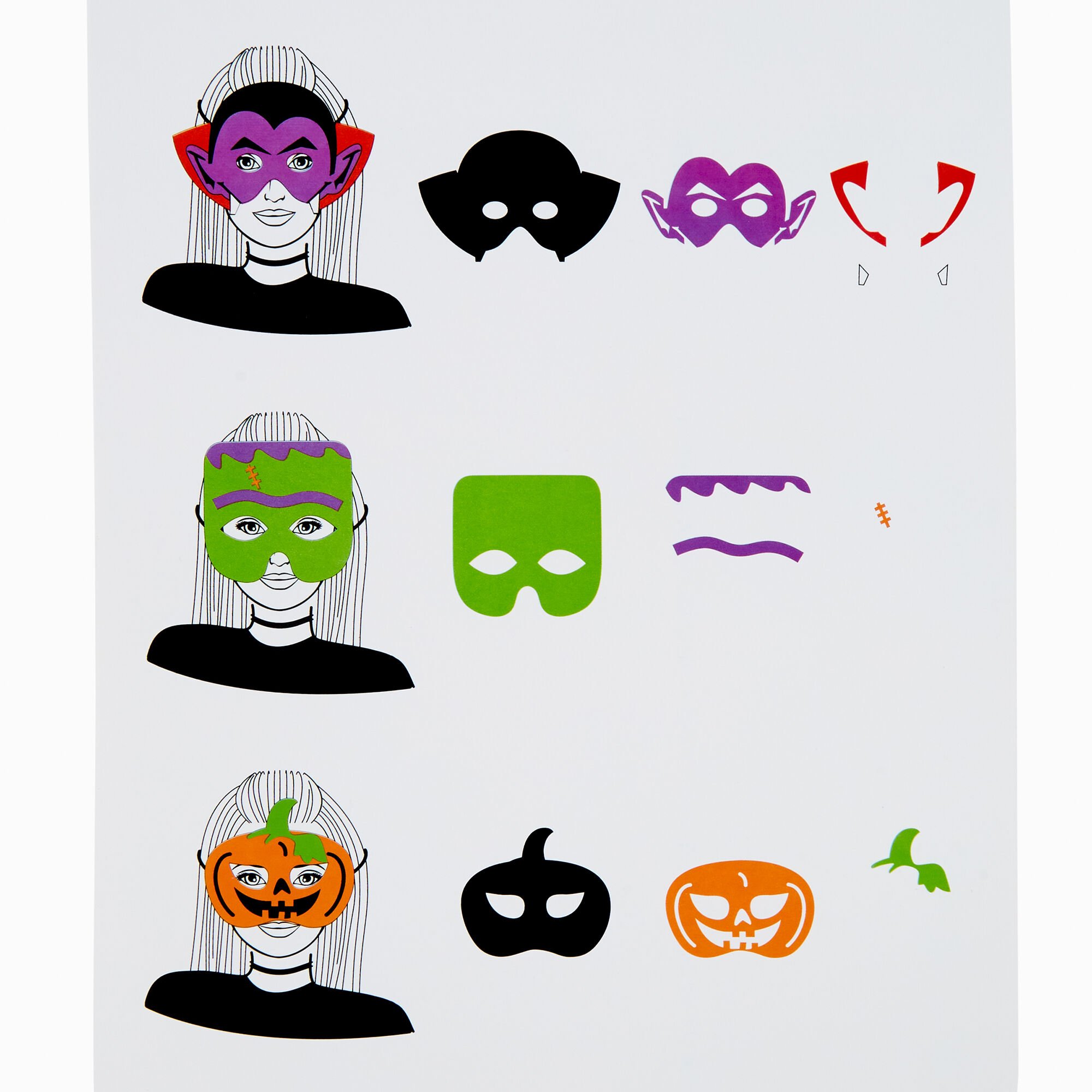 Halloween DIY Costume Mask Kit - 3 Pack,