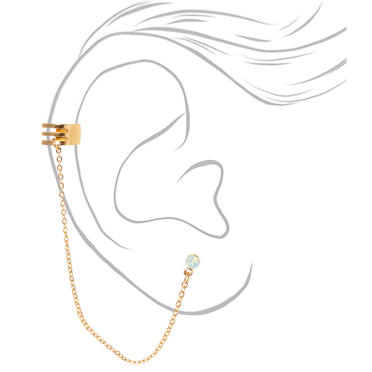 Gold Ear Connector Earrings,