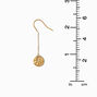 Gold-tone Hammered Disc 1&quot; Drop Earrings,