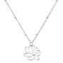 Silver Lotus Flower Pendant Necklace,