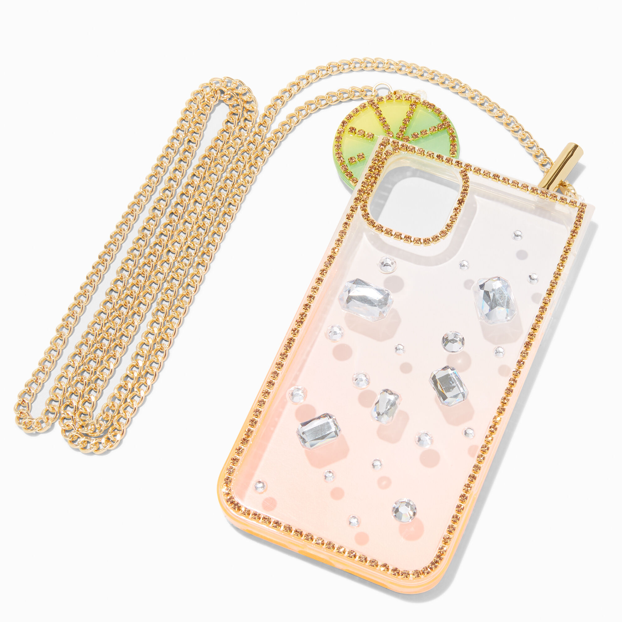 Strawberry Lemondae Phone Case with Gold Chain - Fits iPhone® 11,