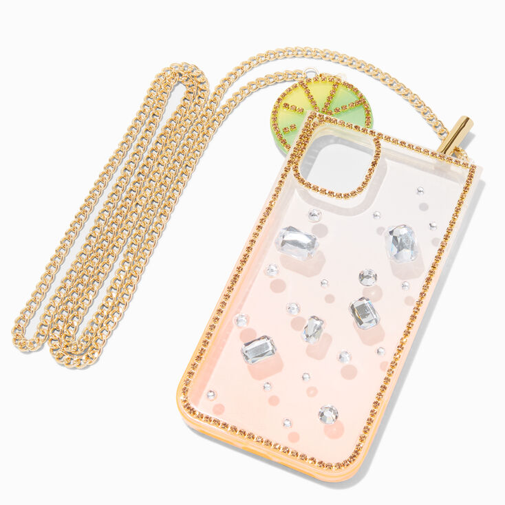Strawberry Lemondae Phone Case with Gold Chain - Fits iPhone&reg; 11,