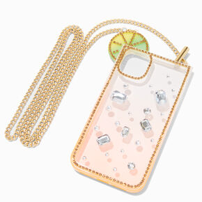 Strawberry Lemondae Phone Case with Gold Chain - Fits iPhone&reg; 11,