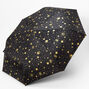Parapluie constellations noir et couleur dor&eacute;e,