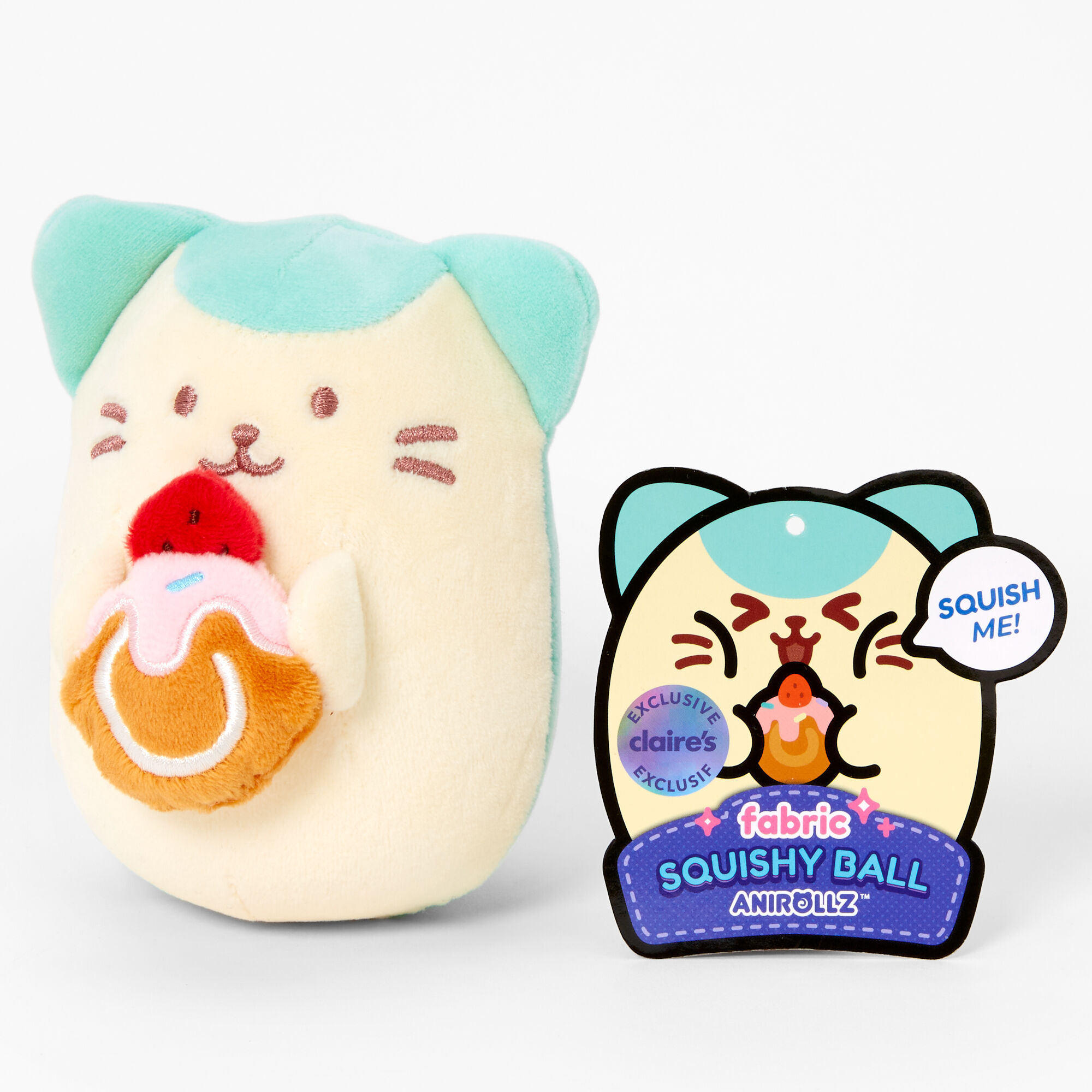 Anirollz™ Claire's Exclusive Kittiroll Squishy Ball Plush Toy,