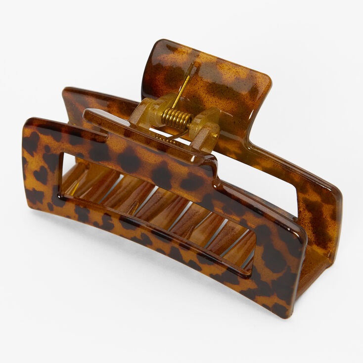 Medium Rectangular Tortoiseshell Hair Claw - Brown,