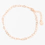 Rose Gold-tone Open Heart Chain Anklet,