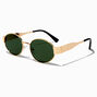 Gold Oval Metal Sunglasses,