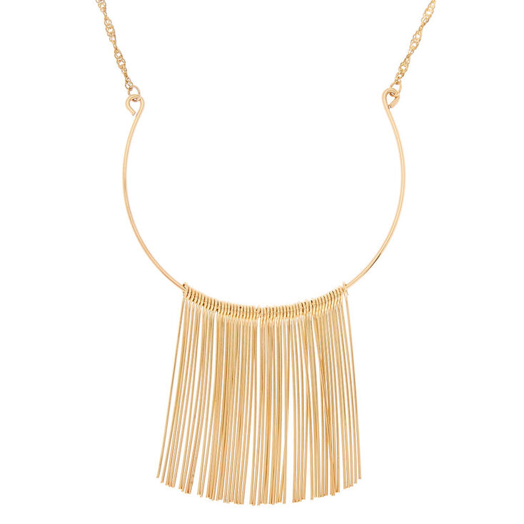 Gold Needle Long Necklace,