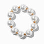 Gold-tone Large Pearl Stretch Bracelet ,