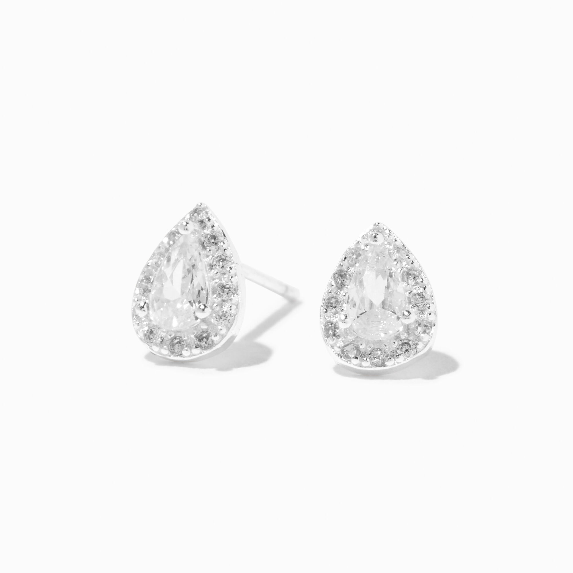 View Claires Cubic Zirconia Teardrop Stud Earrings Silver information