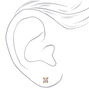 18k Gold Plated Cubic Zirconia Square Stud Earrings - 5MM,