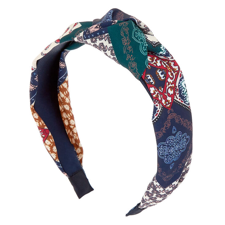 Claire's Serre-tête à nœud à motif cachemire façon patchwork
