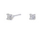 Sterling Silver Cubic Zirconia 3MM Square Stud Earrings,