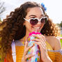 Heart Shaped Brow Sunglasses - White,
