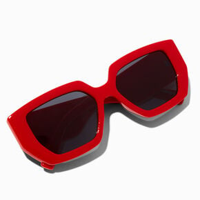 Chunky Red Geometric Sunglasses,
