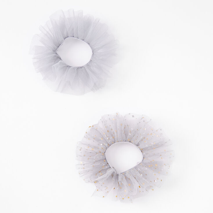 Claire&#39;s Club Grey Celestial Tulle Scrunchies - 2 Pack,