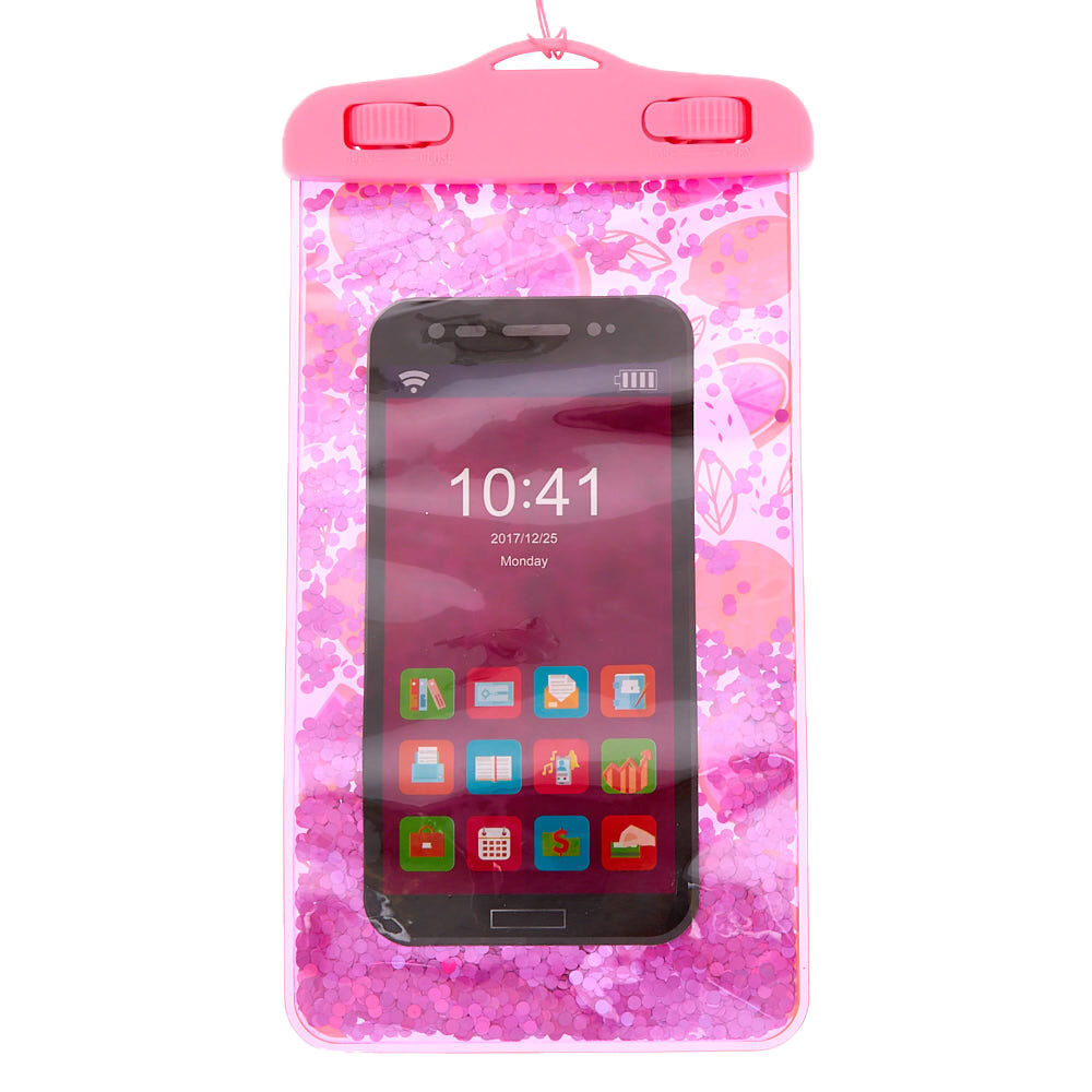 Holographic Lemon Shaky Waterproof Pouch - Pink,
