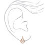 Rose Gold Pearl Pear Stud Earrings,