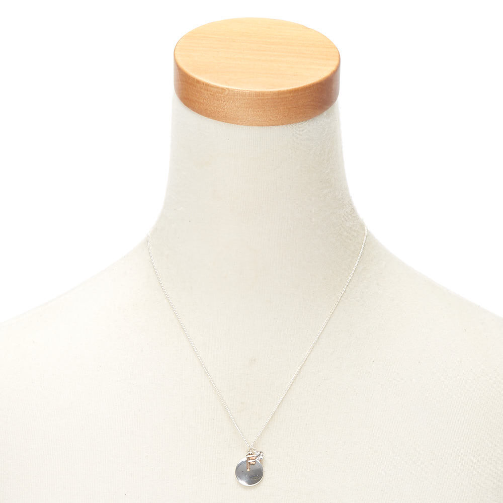 Collier à pendentif breloque à initiale F en métaux mixtes,