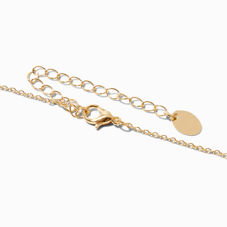 Gold April Birthstone Teddy Bear Pendant Necklace,