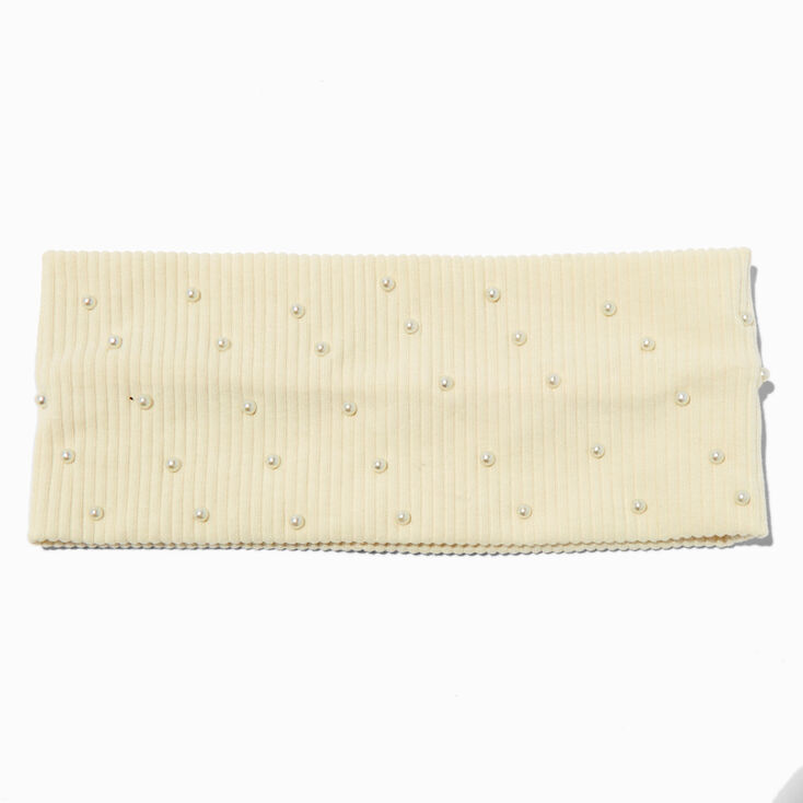 Ivory Pearl Sweater Knit Headwrap,